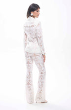 Carie Sequin Floral Lace Set White