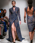 Mock NK Surplice Gown