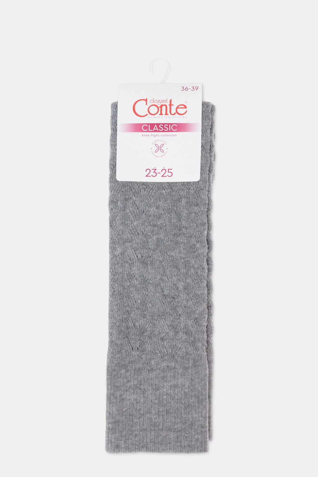 Cotton Knee Highs Conte Classic Socks 010 | Cotton Blend and Knitted Pattern
