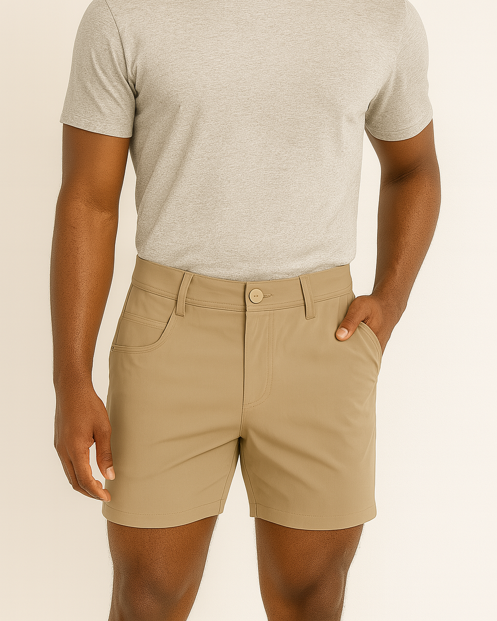 Everyday Stretch Shorts with a Comfortable Built-In Liner | Khaki