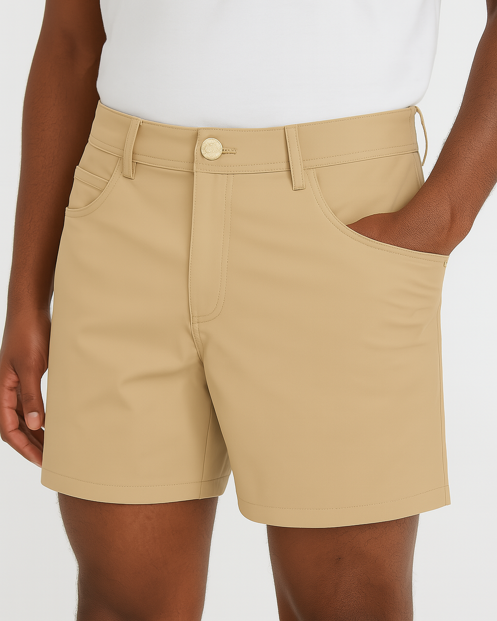 Everyday Stretch Shorts with a Comfortable Built-In Liner | Khaki