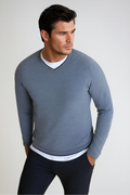 Seamless V-Neck Pullover Shirt | Midnight Blue