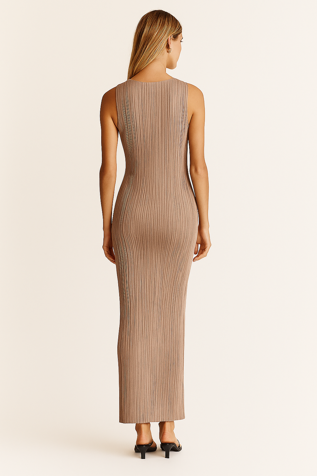 The Greece Parthenon Knit Maxi Dress Taupe