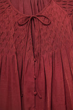 Chic Red Satin Shirt with Lace