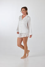 Chloe Silk Lounge Set Off White