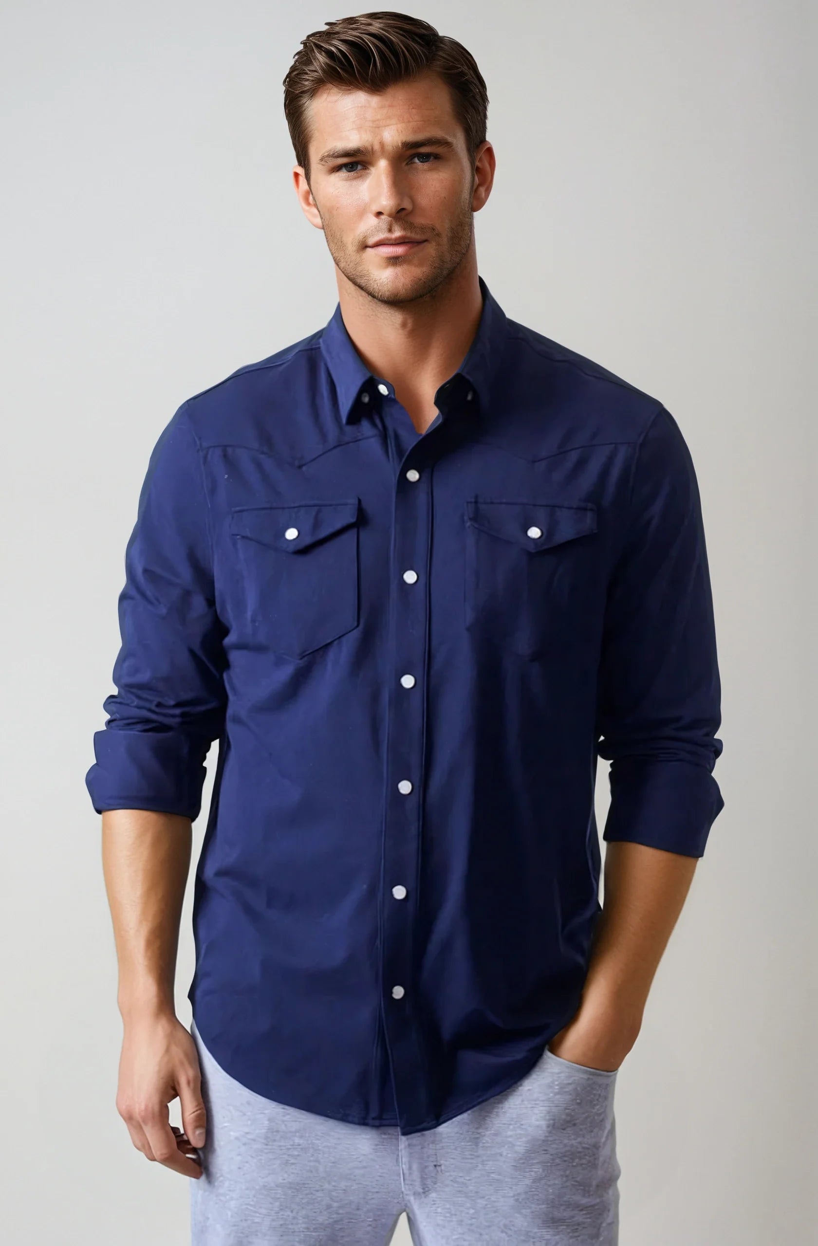 Buki’s Cinqo Western Tech Shirt | Navy