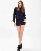 City Zip Crop Crewneck Sweatshirt
