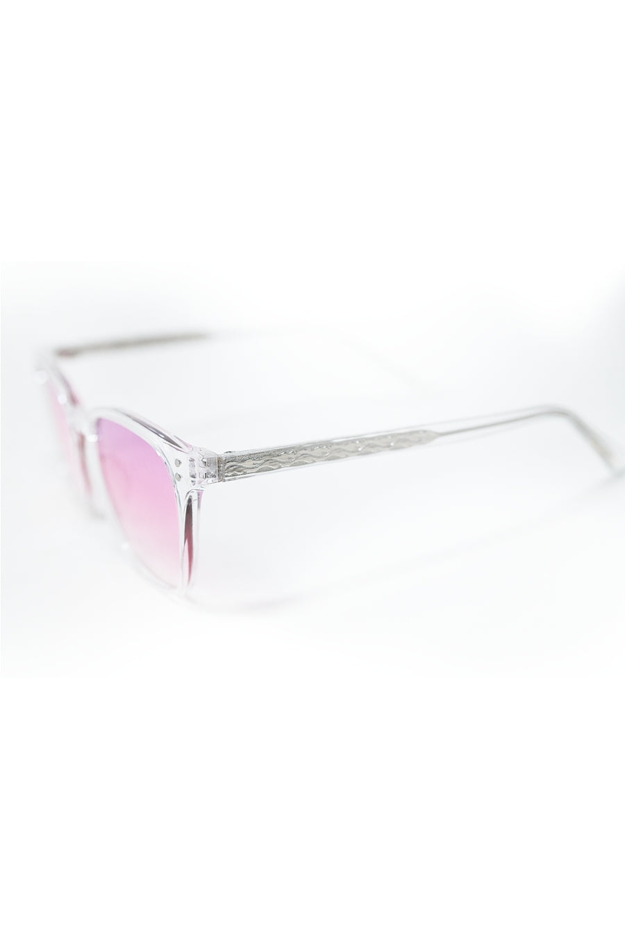 Clear Sunglasses with Pink Gradient Lenses