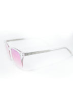 Clear Sunglasses with Pink Gradient Lenses