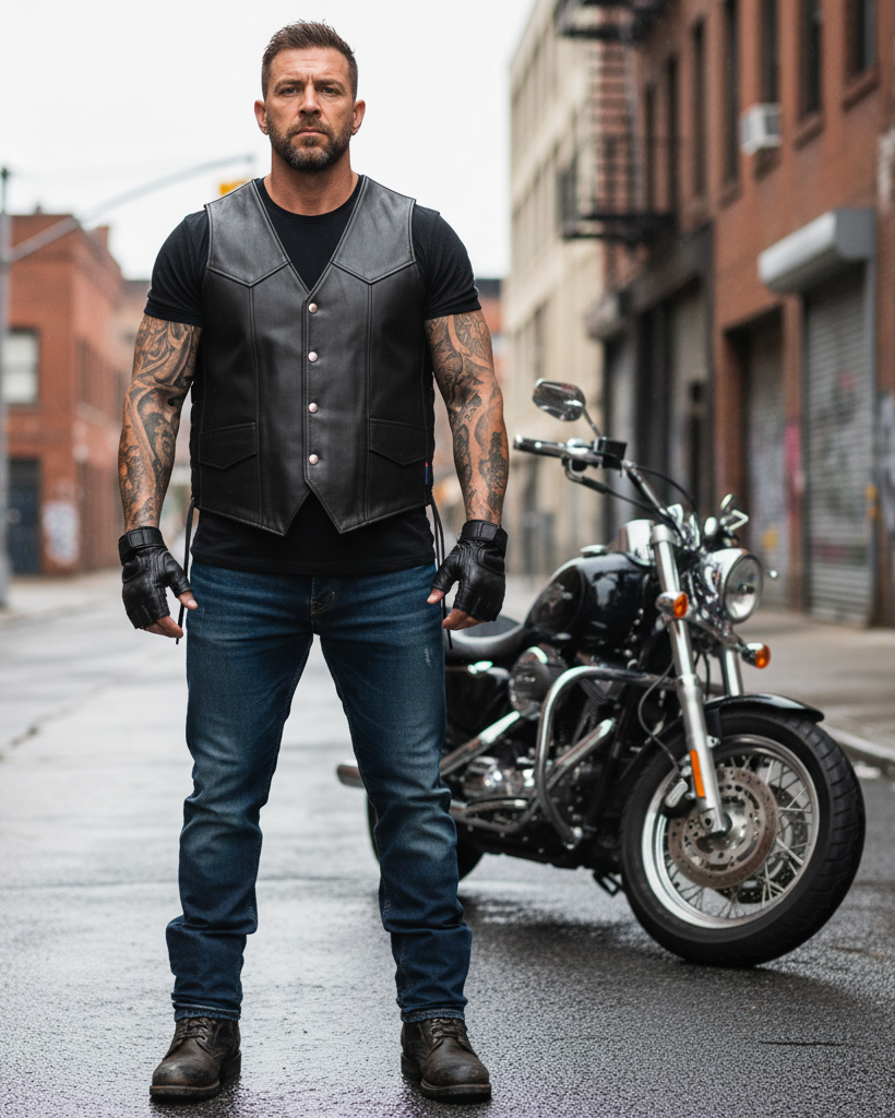 Legendary Club Style Men's Leather Motorcycle Vest