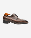 Coffee Crocodile Derby Shoes Goodyear | Norwegian 8019