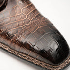 Coffee Crocodile Derby Shoes Goodyear | Norwegian 8019