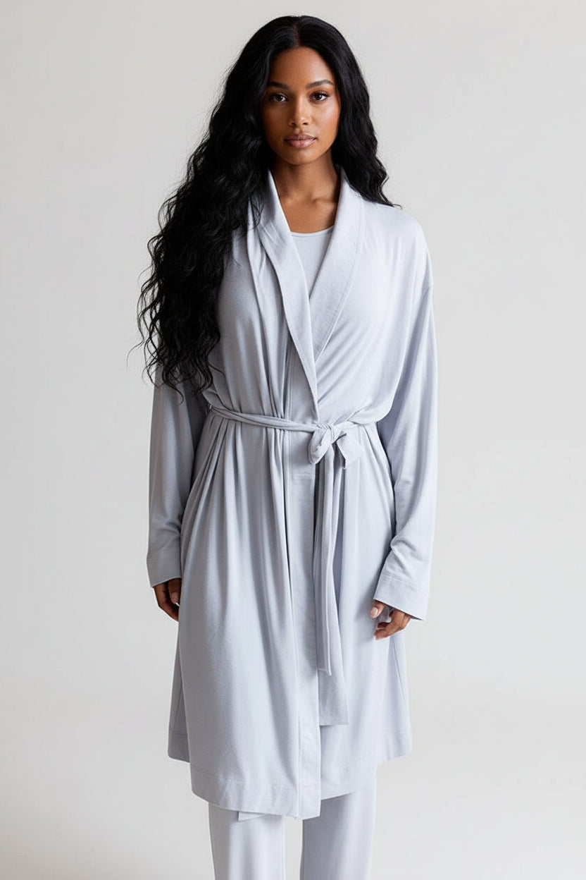 Collagen Lounge Robe | Pearl Grey