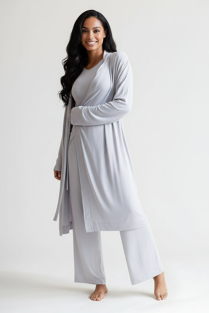 Collagen Lounge Robe | Pearl Grey