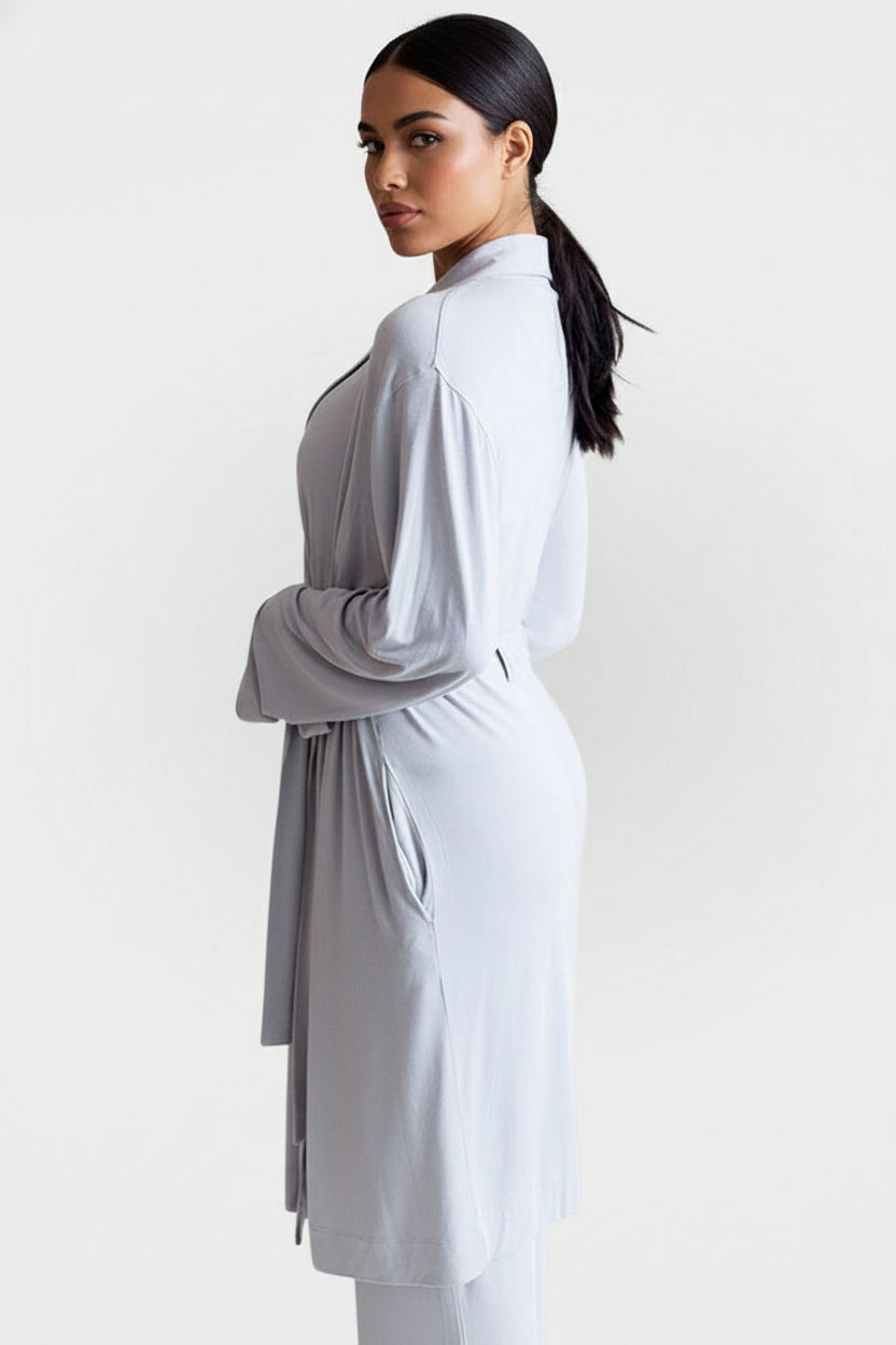 Collagen Lounge Robe | Pearl Grey