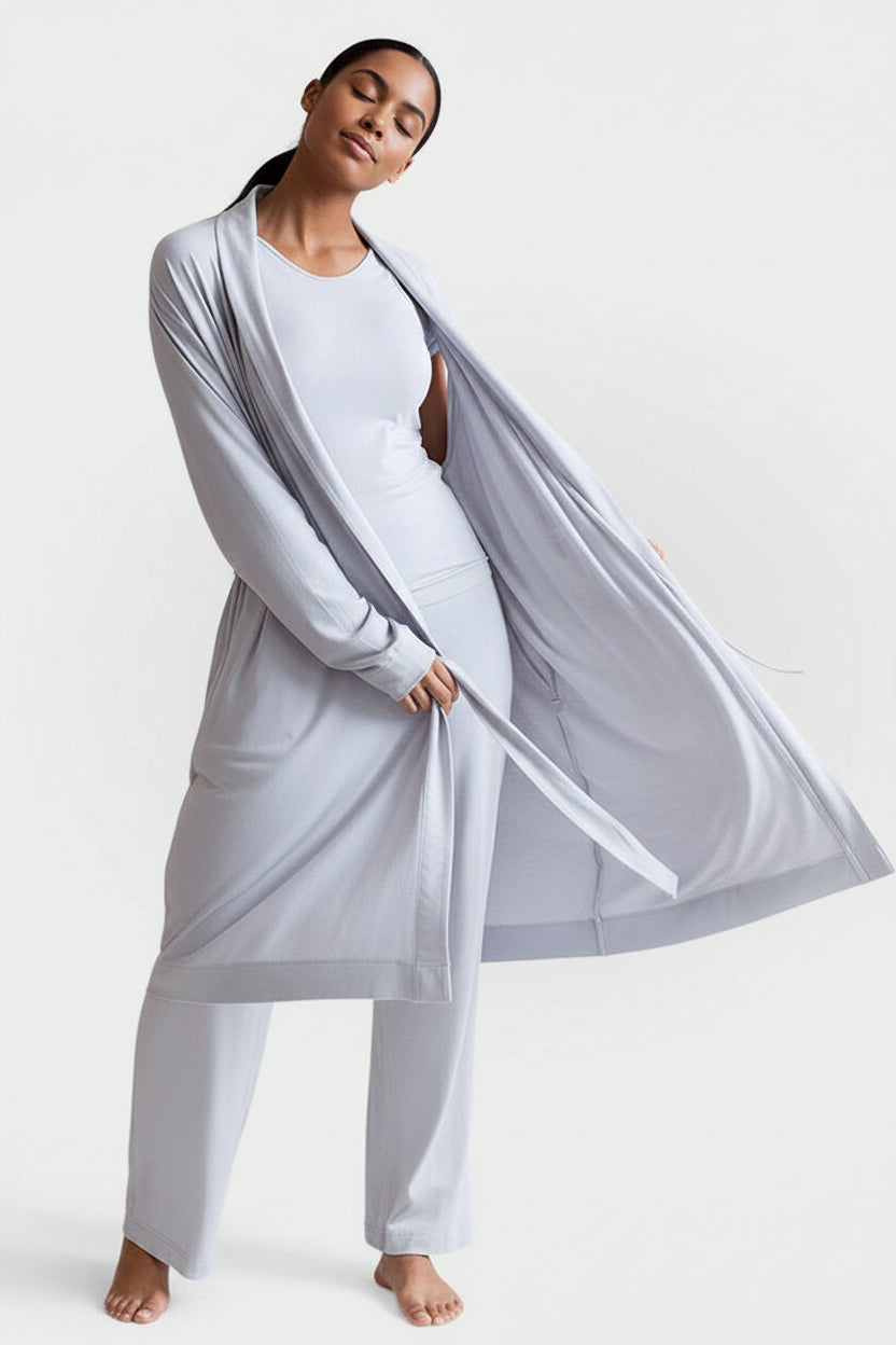 Collagen Lounge Robe | Pearl Grey