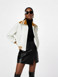 Color-Block PU Leather Women Jacket Soho BYMANYC ® New York