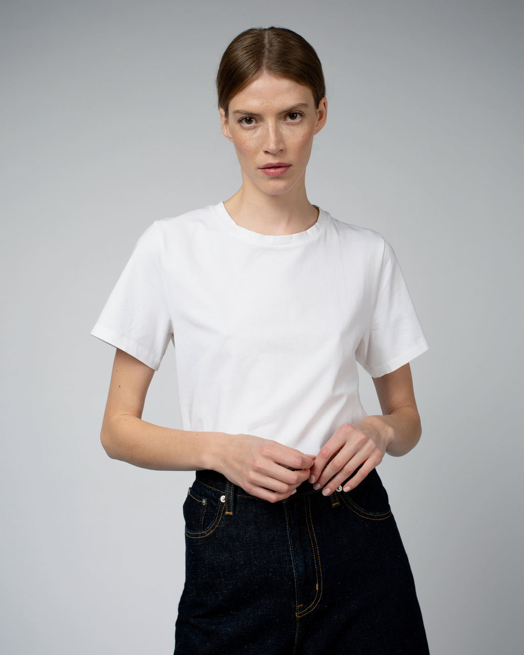 ADRY Organic Cotton Crew Neck T-Shirt in White