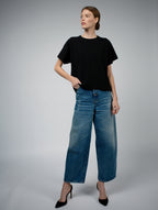 BEVIN Organic Cotton Boyfriend T-Shirt | Black