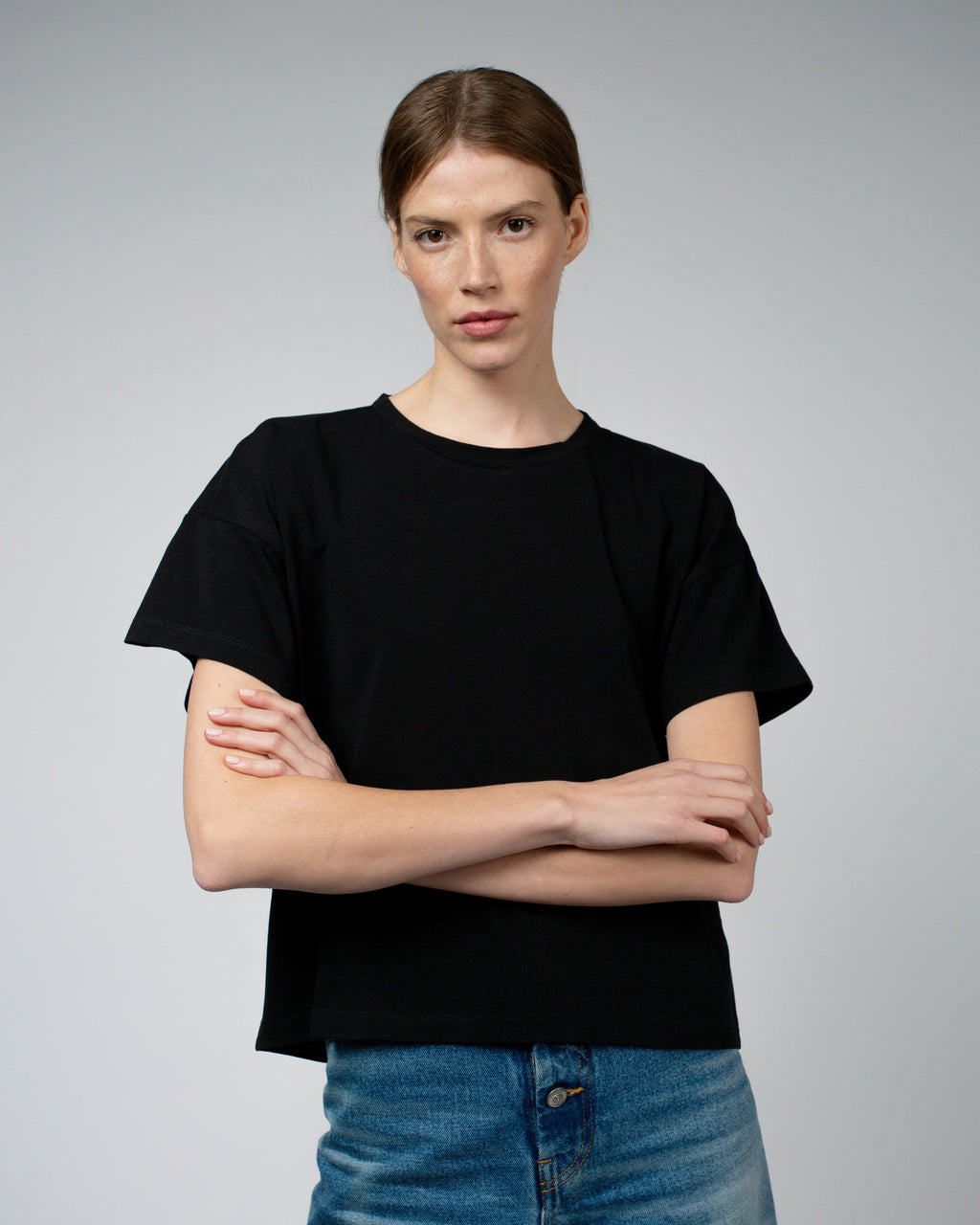 BEVIN Organic Cotton Boyfriend T-Shirt | Black