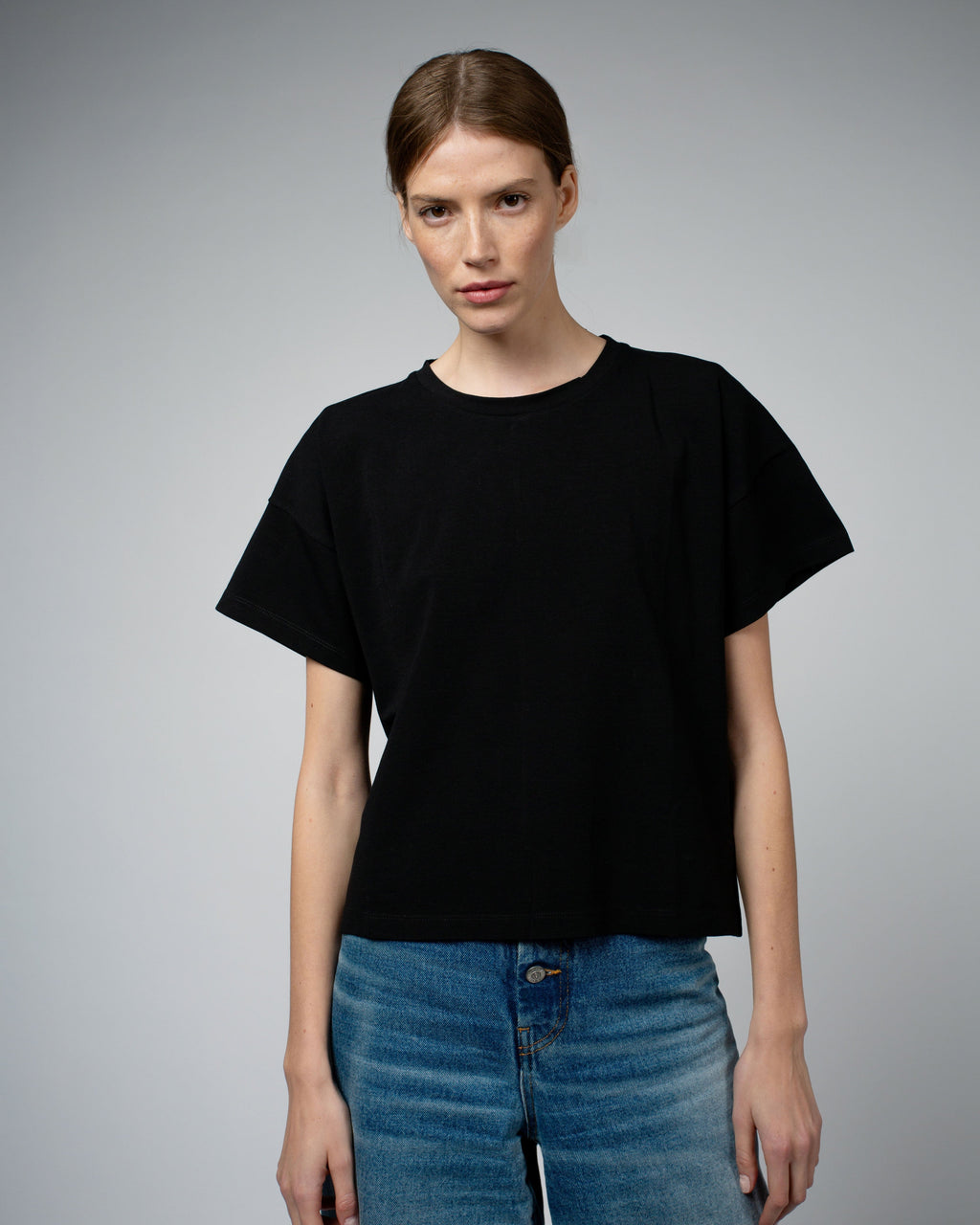BEVIN Organic Cotton Boyfriend T-Shirt | Black