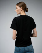 MAGDA Organic Cotton V-Neck T-Shirt in Black