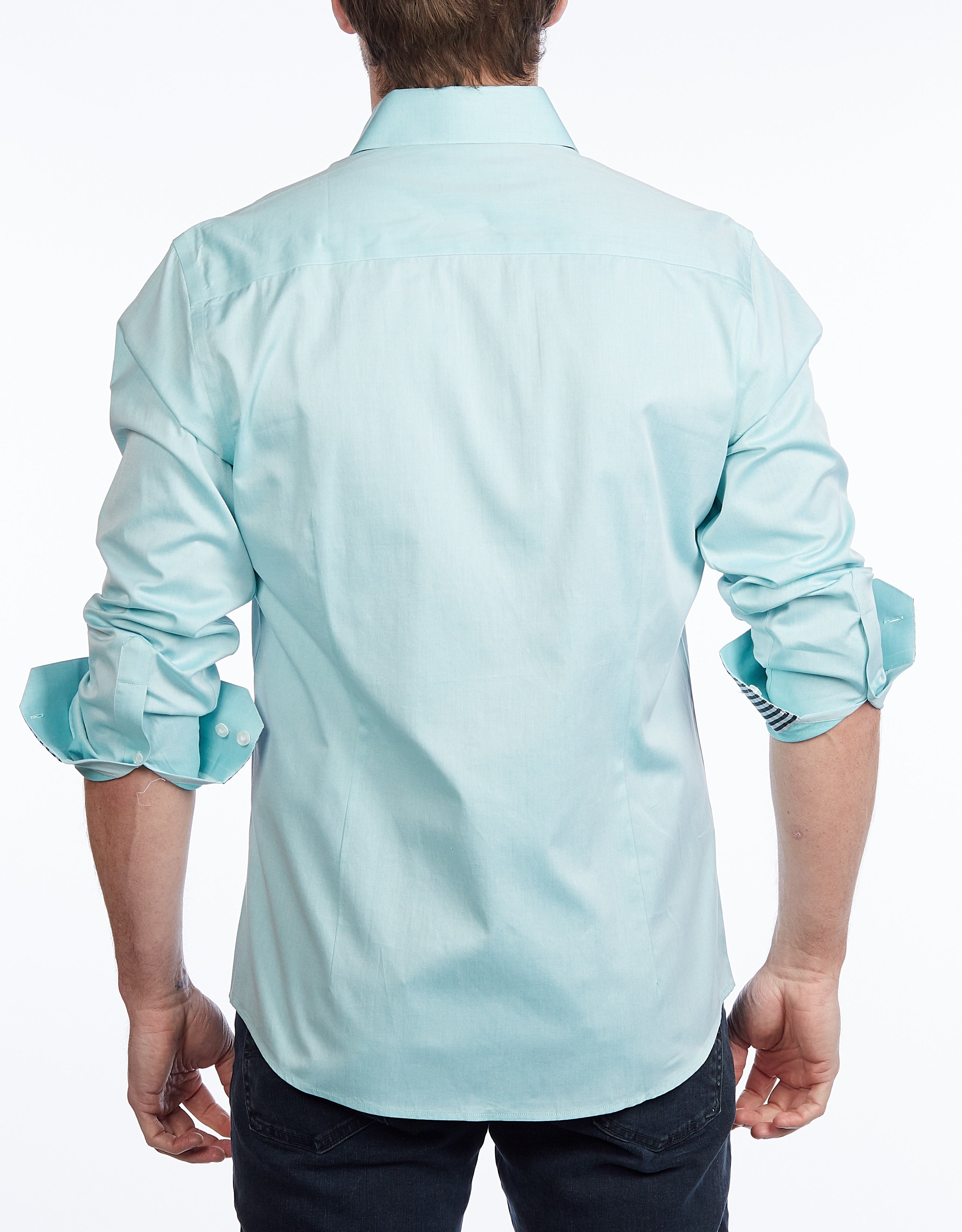 Contrast Collar Button-Up Shirt | Contemporary Fit