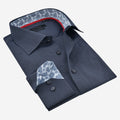 Contrast Collar Button-Up Shirt | Contemporary Fit