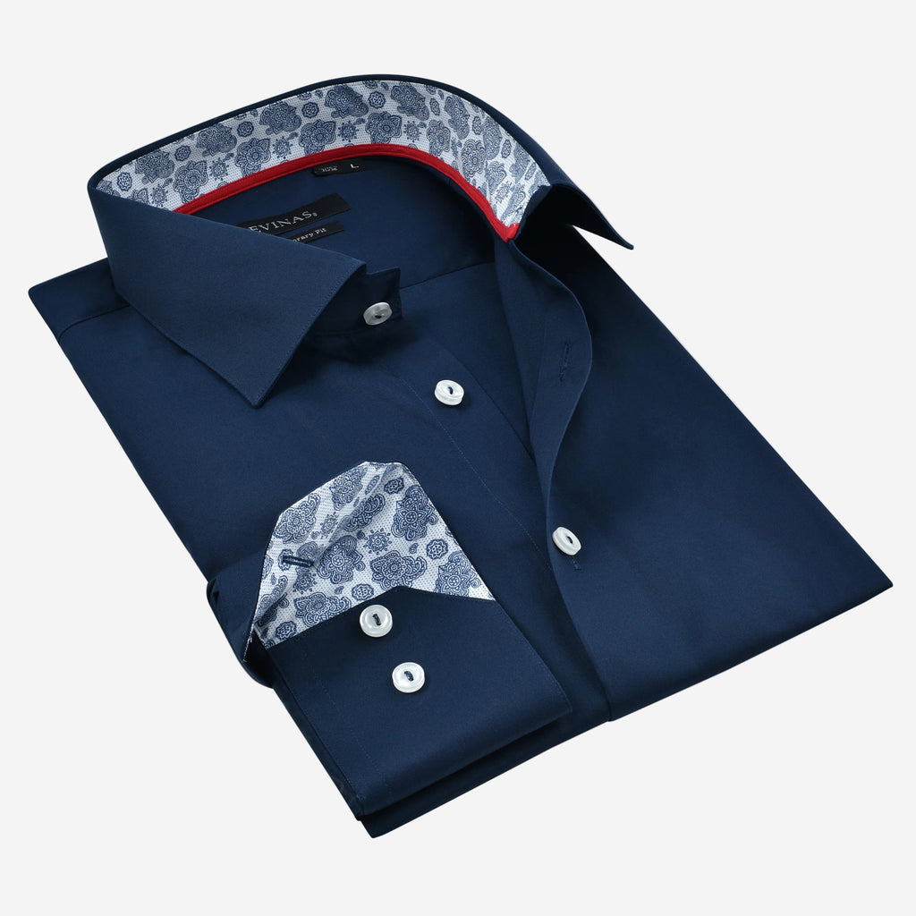 Contrast Collar Button-Up Shirt | Contemporary Fit