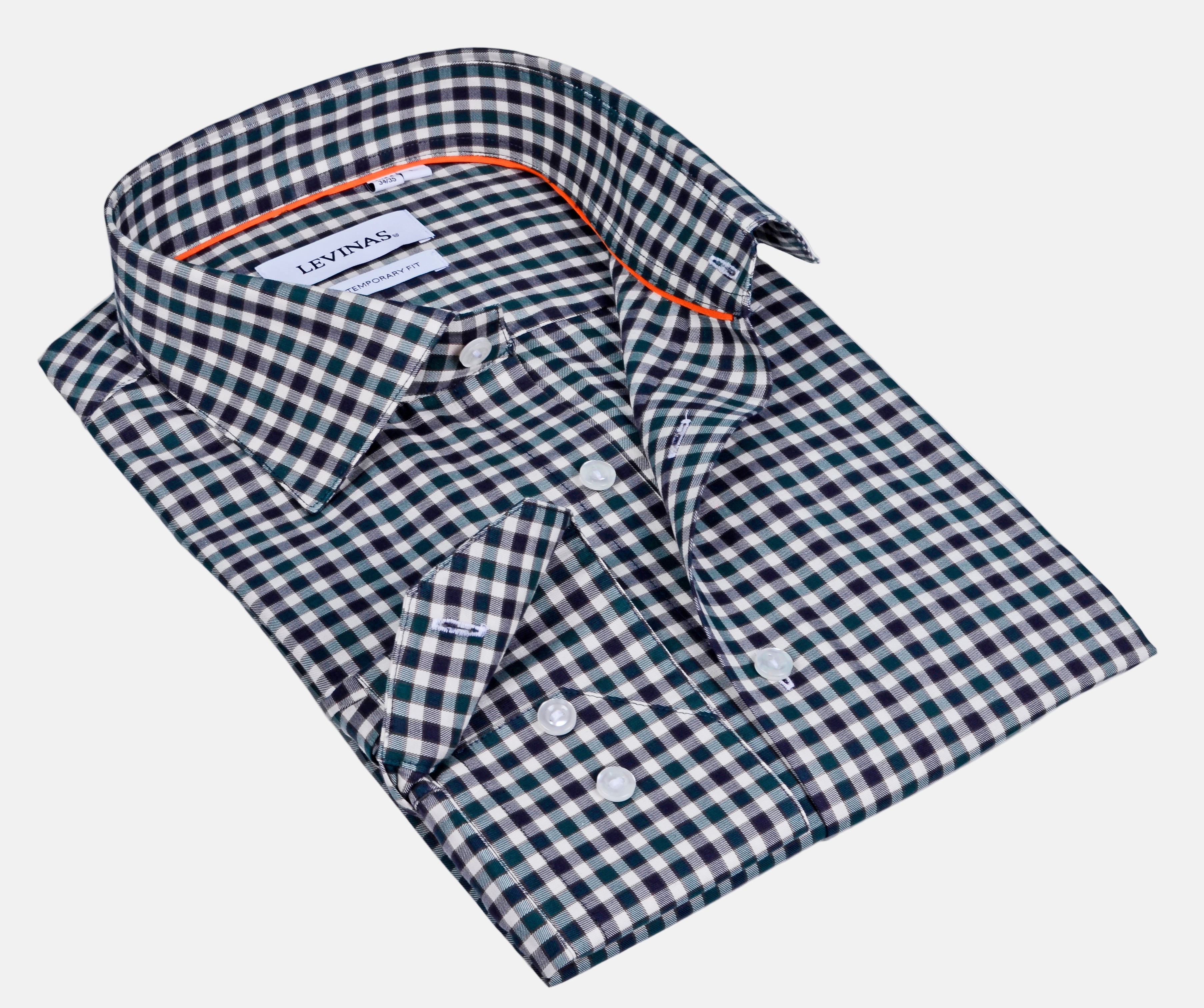 Contrast Collar Button-Up Shirt | Contemporary Fit