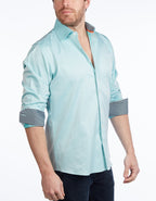 Contrast Collar Button-Up Shirt | Contemporary Fit
