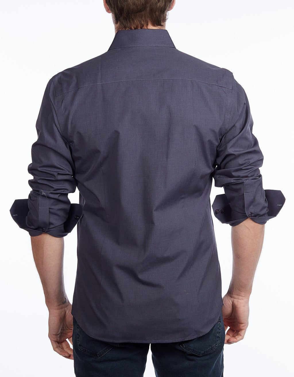 Contrast Collar Button-Up Shirt | Contemporary Fit