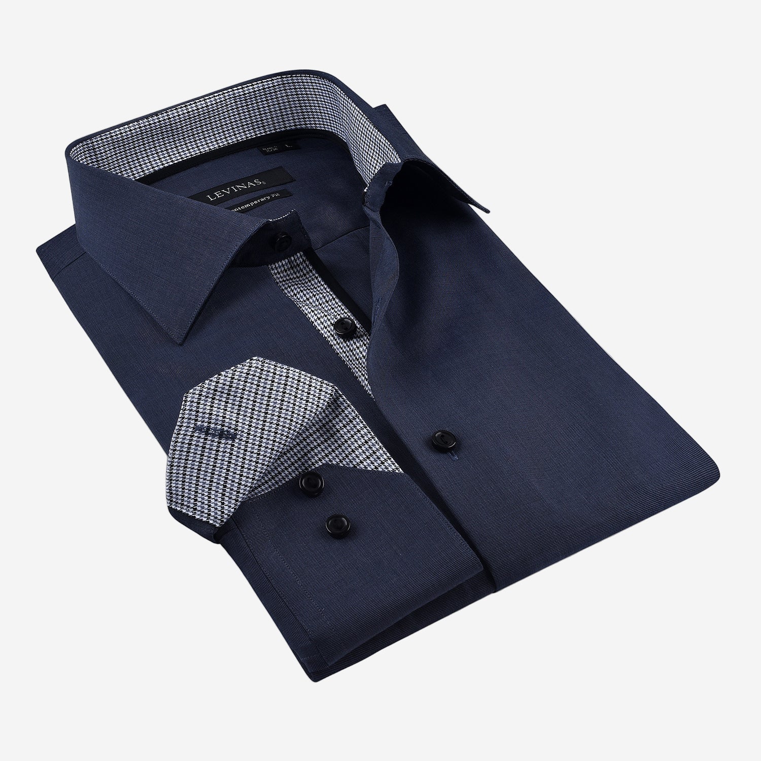 Contrast Collar Button-Up Shirt | Contemporary Fit