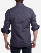 Contrast Collar Button-Up Shirt  | Contemporary Fit
