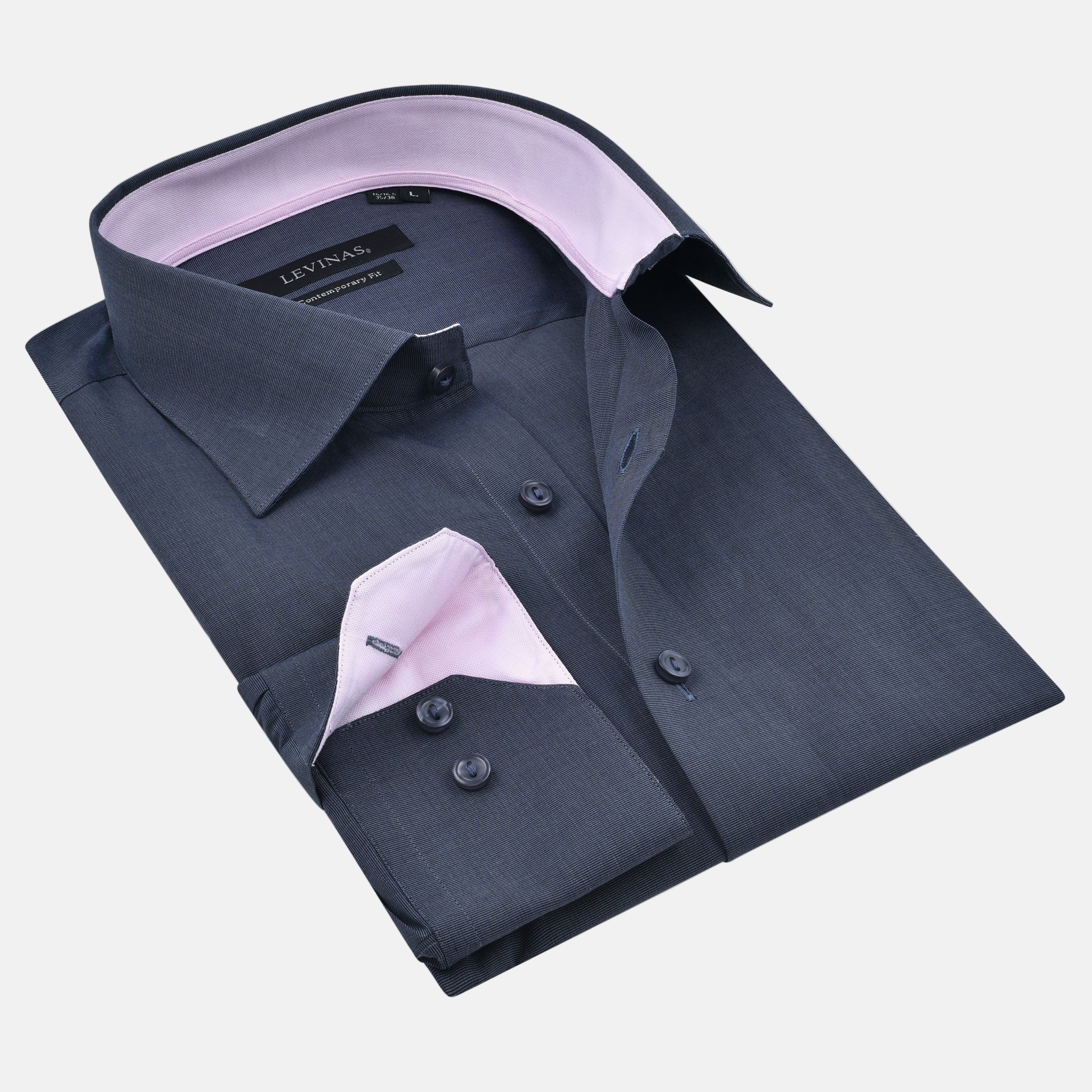 Contrast Collar Button-Up Shirt | Contemporary Fit