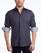 Contrast Collar Button-Up Shirt | Contemporary Fit