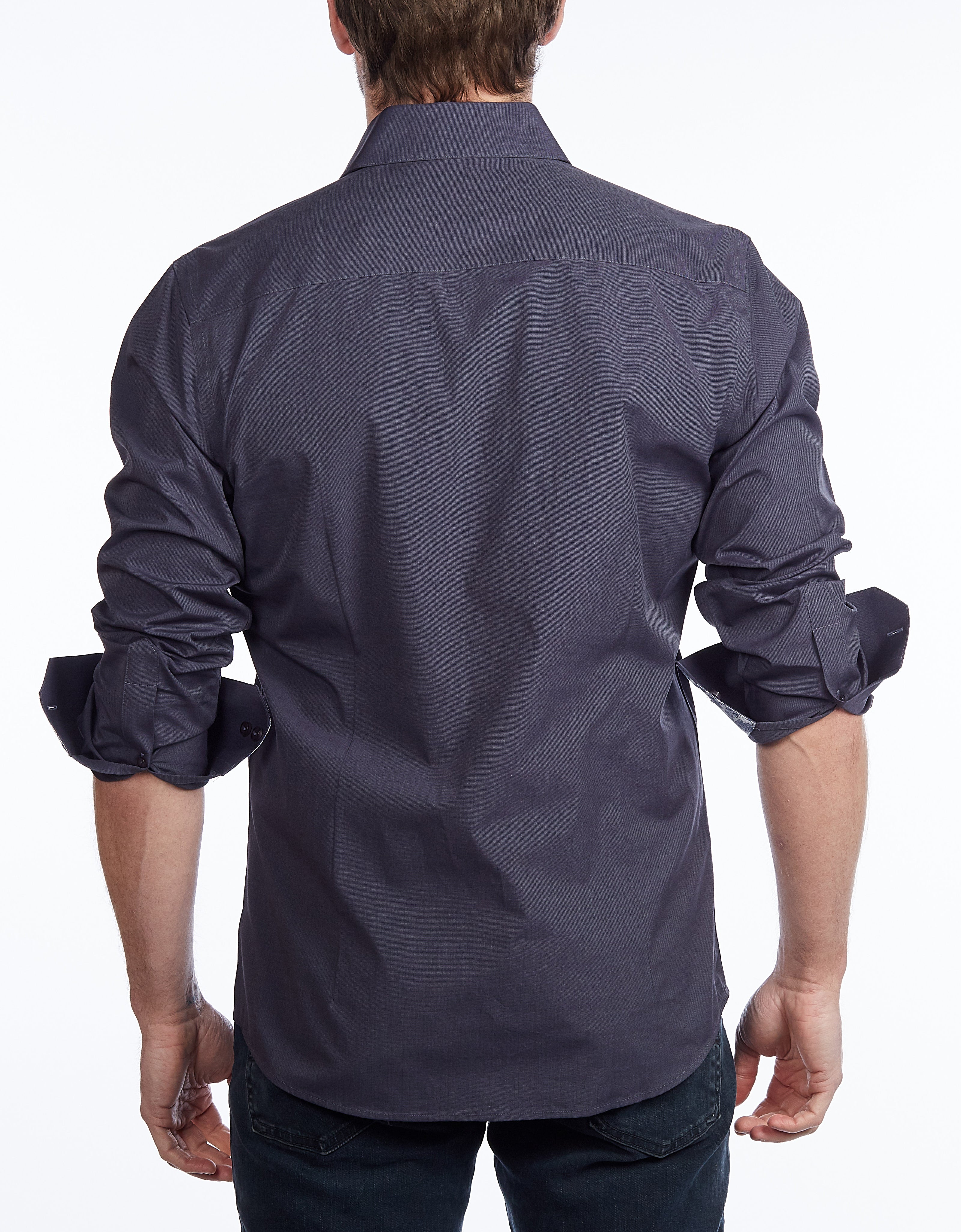 Contrast Collar Button-Up Shirt | Contemporary Fit