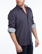 Contrast Collar Button-Up Shirt | Contemporary Fit