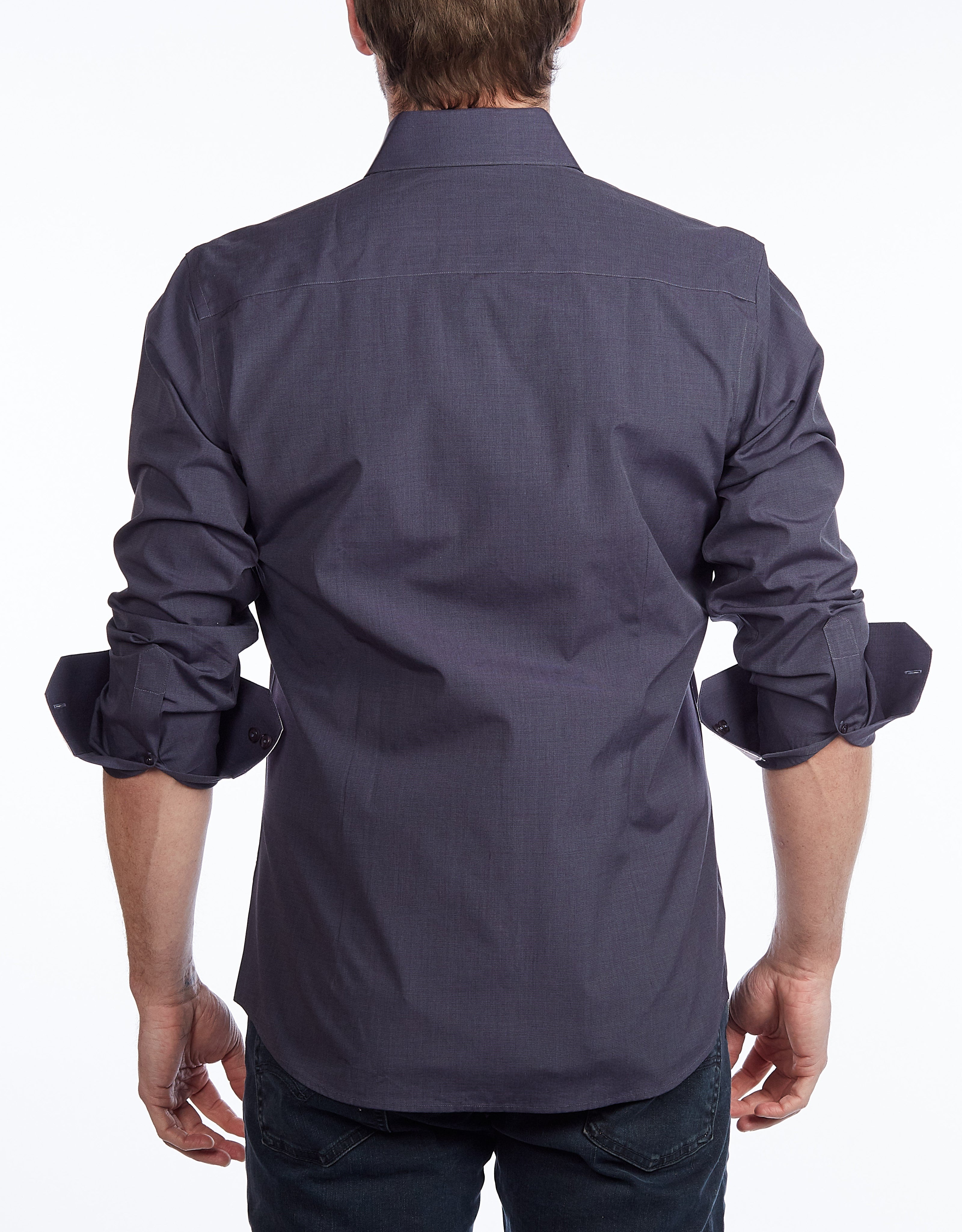 Contrast Collar Button-Up Shirt | Contemporary Fit