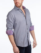 Contrast Collar Button-Up Shirt Navy + Burgundy | Contemporary Fit