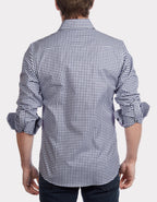 Contrast Collar Button-Up Shirt Navy + Burgundy | Contemporary Fit