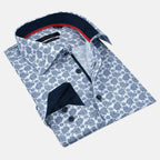 Contrast Collar Button-Up Shirt Navy | Contemporary Fit