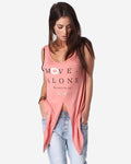 Coral Logo Tank Top with Center Split