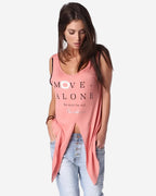 Coral Logo Tank Top with Center Split
