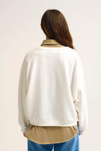 Côte D’Azur Embroidered Cream Sweatshirt