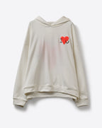 Cream Super-Soft Hoodie with Bouclé Heart Graphic