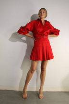 Passion in Paris Bubble Sleeve Skirt Set