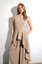 Escape to Milan Taupe Pleated Pants Set