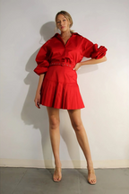 Passion in Paris Bubble Sleeve Skirt Set