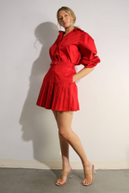 Passion in Paris Bubble Sleeve Skirt Set